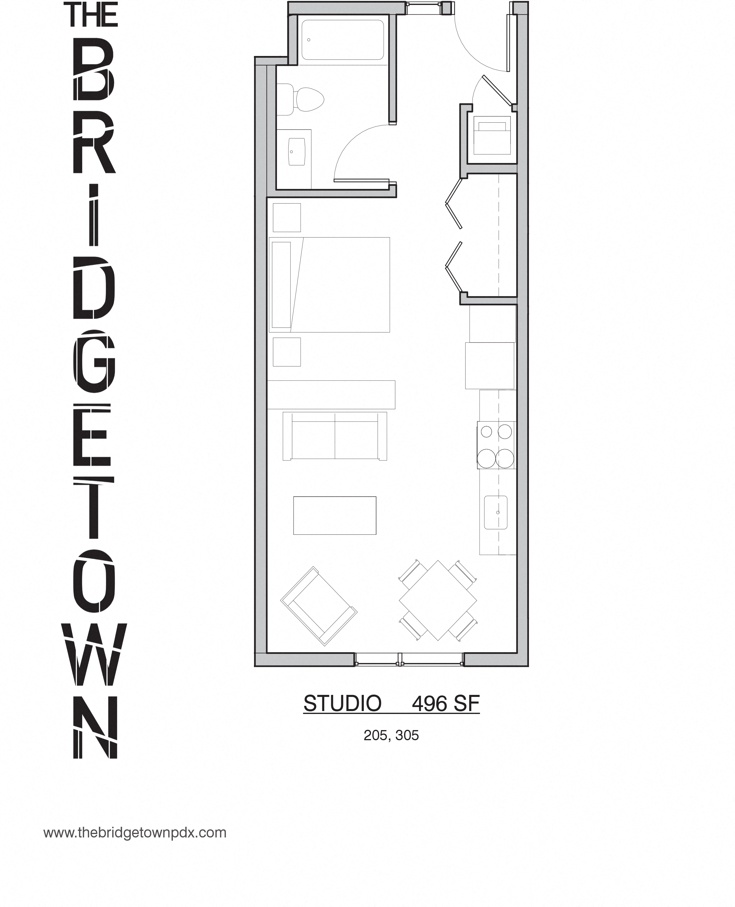 Bridgetown - Studio Floor Plan 5